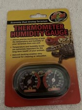 Zoo Med Dual Analog Terrarium Temperature Thermometer  Humidity Gauge New