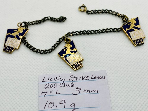 Vintage signiertes Sterling Bowling Bettelarmband - 7" L - 3 mm B - 10,9 g - Schrott? - Bild 1 von 3