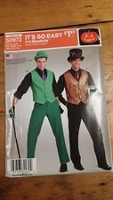 SIMPLICITY MENS COSPLAY COSTUME PATTERN S0972 SIZE S-XL FREE SHIPPING