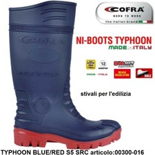 STIVALE ANTINFORTUNISTICA COFRA TYPHOON BLUE/RED S5 SRC PVC ERGO-NITRIL EDILIZIA