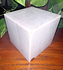 Natural white marble cube pet urn memorial dog cremains handmade cat classic