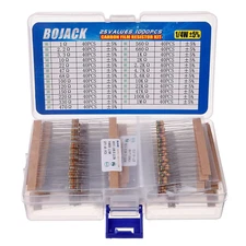 BOJACK 1000 Pcs 25 Values Resistor Kit 1 Ohm-1M Ohm with 5% 1/4W Carbon Film Res