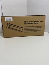 Spice Rack Organiser, 4 Pack Wall Mounted Tier Shelf w/ Adhesive Sticker white