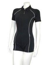Ladies Swimwear 1 Piece Bathers Swimsuit Short Sleeve Boyleg Stingray UPF50+