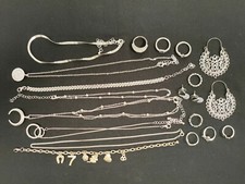 Lot Bijoux ancien Fantaisie divers argenté ? Argent ? Acier ? Rare Vintage /R169