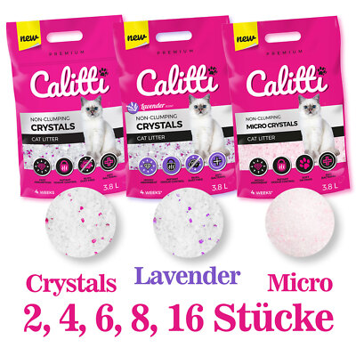 CALITTI Crystal   Katzen Streu Silikat Katzenstreu Silikat verschiedene Typen