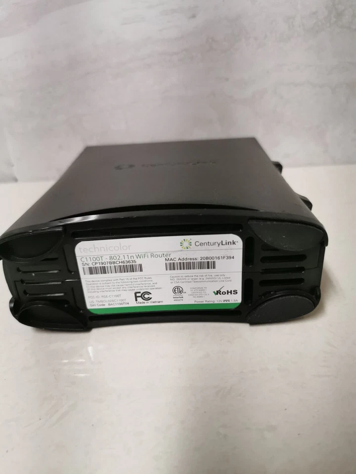 CenturyLink Technicolor C1100T DSL VDSL2 Modem 802.11n WiFi Wireless Router/#M10 - Image 3 of 3