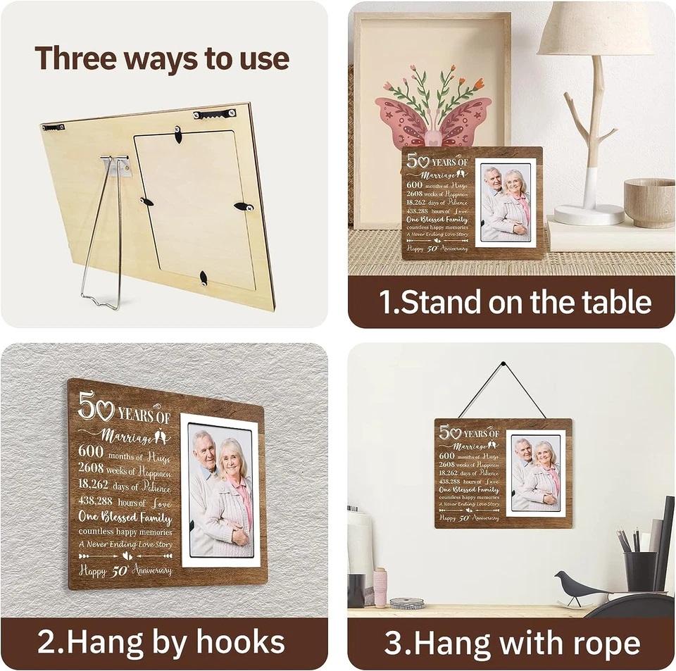 Marco de fotos del 50 aniversario - 50 aniversario regalos de boda para padres golpe Foto 2 de 4