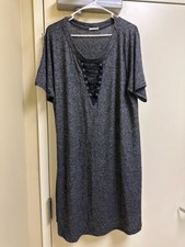 S84 - Hearts & Hips Gray Soft Mini Dress Soft 3x 22 24