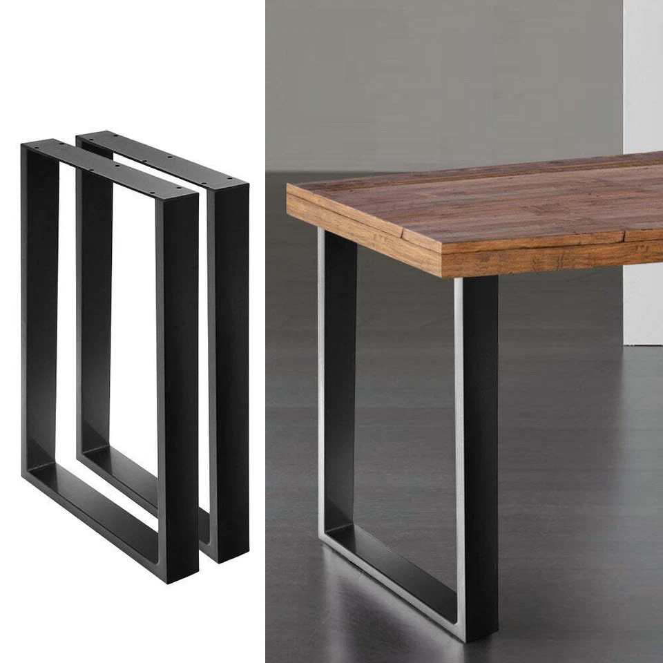 NNEDSZ 2x Coffee Dining Table Legs Steel Industrial Vintage Bench Metal Box Shap - Image 4 of 4