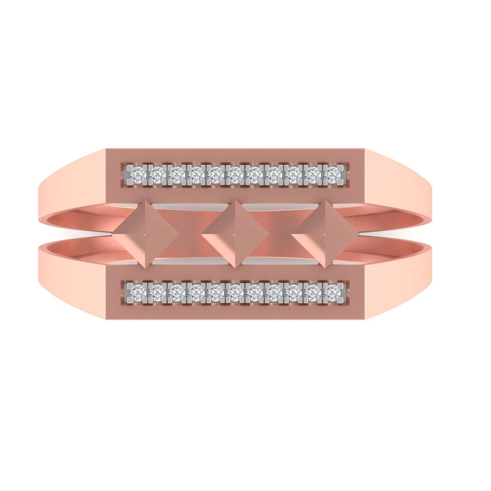Men's ring 18kt yellow gold diamond vs/si-ij color light weight ring jewelry - Image 3 of 4