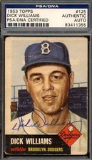 Dick Williams PSA DNA Signed 1953 Topps Autograph
