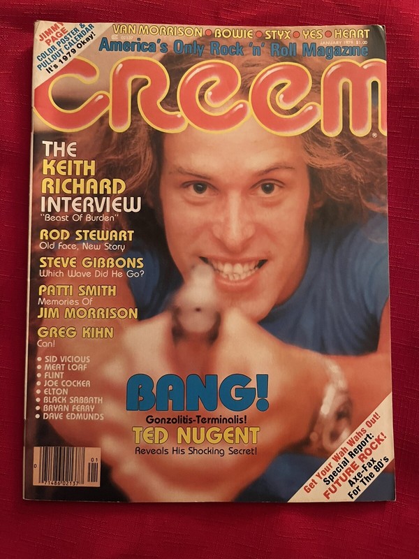 Creem Magazine Jan 1979 Vintage, Nugent, Stones, Jimmy Page, Rod Stewart, Kiss