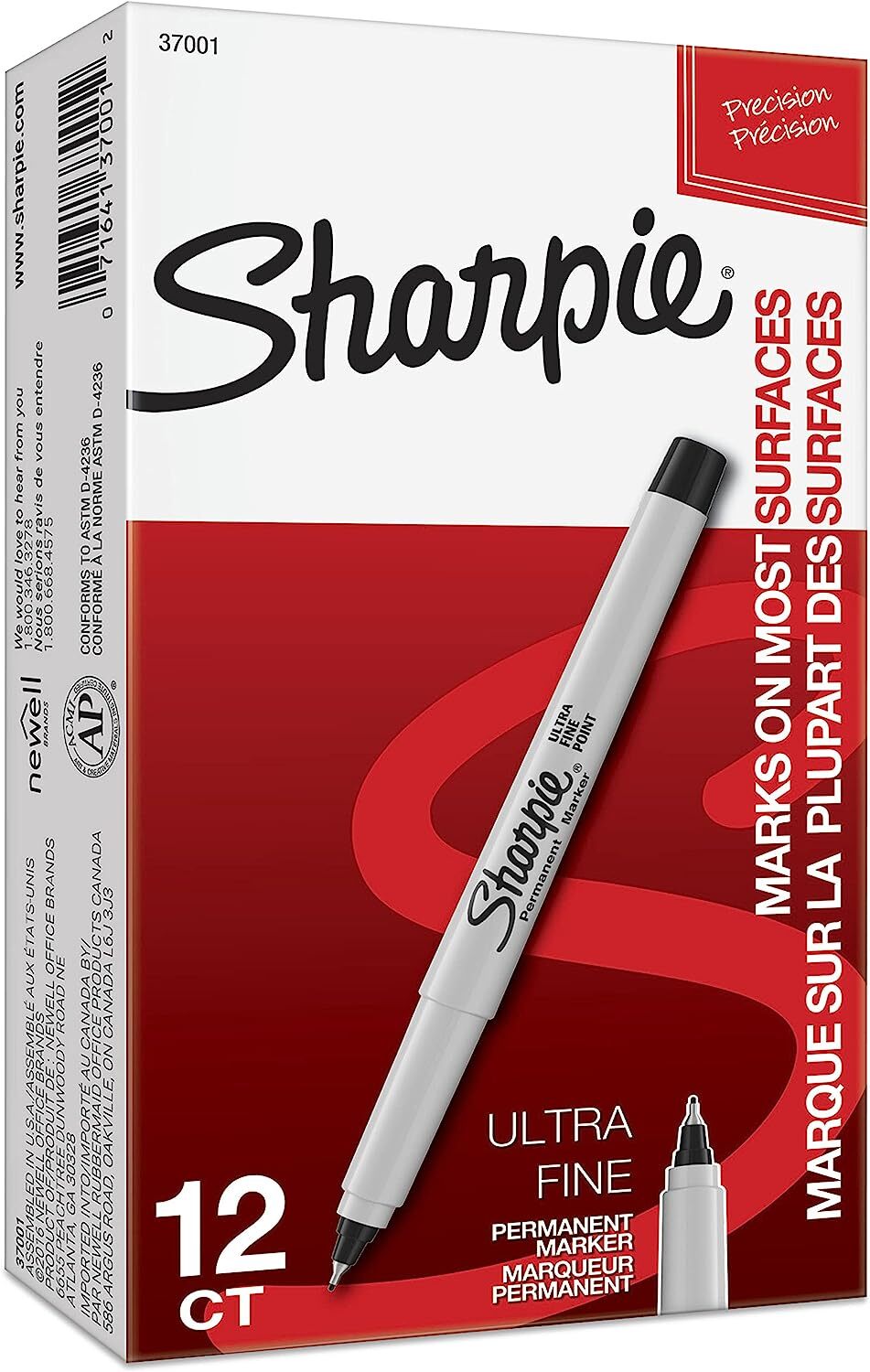 Permanent Markers, Ultra Fine Point, Black, Count Includes 12 black Sharpie