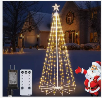 Smart LED lights 6FT Christmas Cone Tree with Star Topper Christmas Tree 8 modes