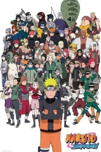 NARUTO SHIPPUDEN CHARACTERS POSTER, JAPANESE ANIME COMIC NEW 24x36 FREE SHIP