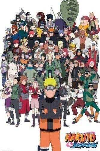 NARUTO SHIPPUDEN CHARACTERS POSTER, JAPANESE ANIME COMIC NEW 24x36