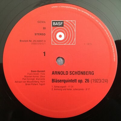 X308 Schönberg Blaster Quintet Op.26 Danzi Quintet BASF 25 22057-5
