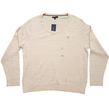 Tommy Hilfiger Women Cable Knit Pullover Long Sleeve Sweater Size XXL