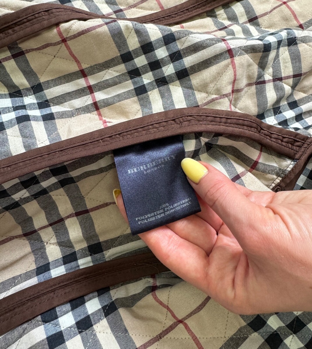 Women's BURBERRY London Quilted Jacket Blazer Nova Check S made in