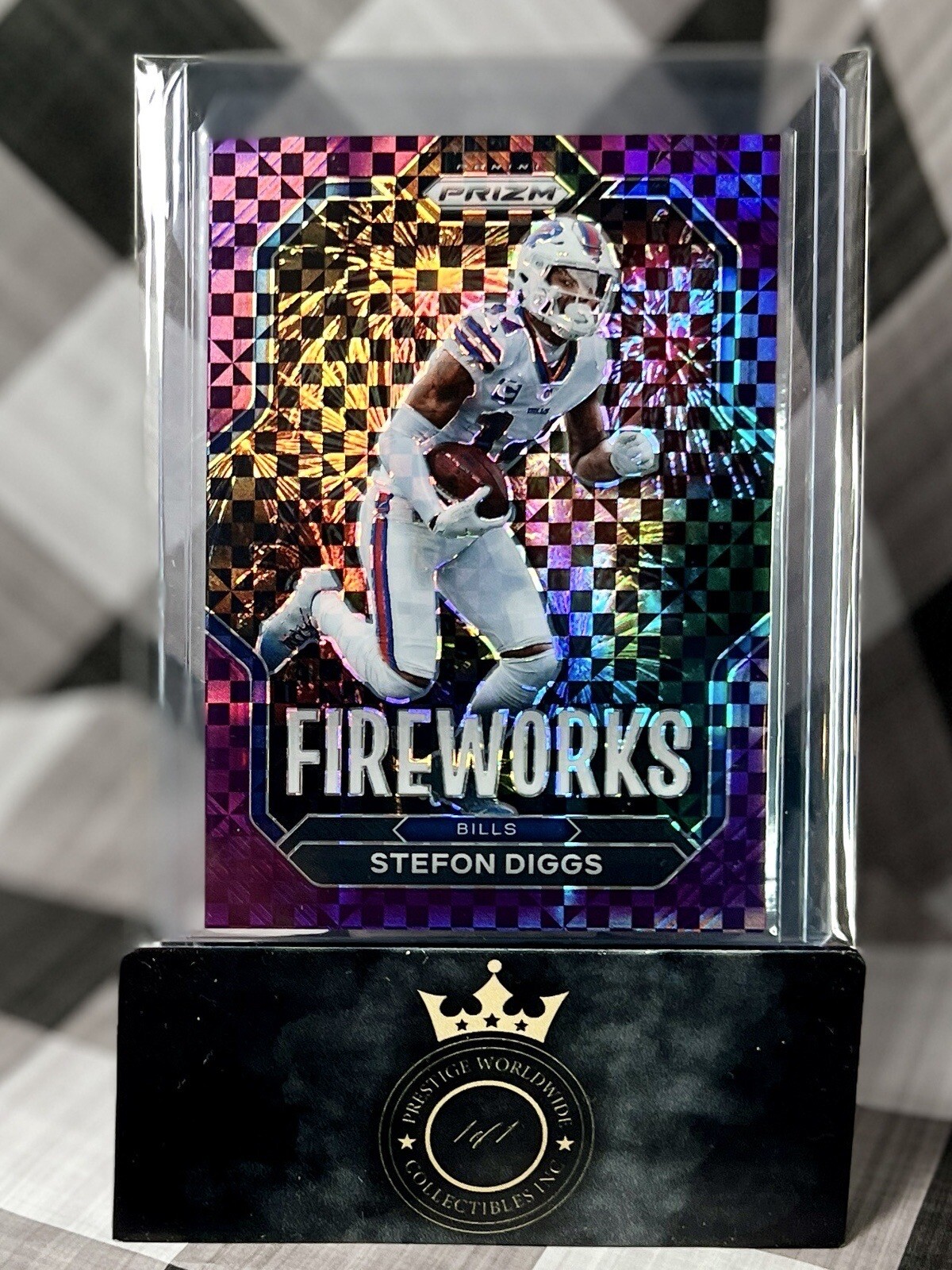 Stefon Diggs 2022 Prizm Fireworks Purple Power /49 #F-13 Buffalo Bills SP