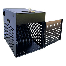 8-Device Tablet Charging Station, Lockable Steel Case Fits 14" Chromebooks, iPad
