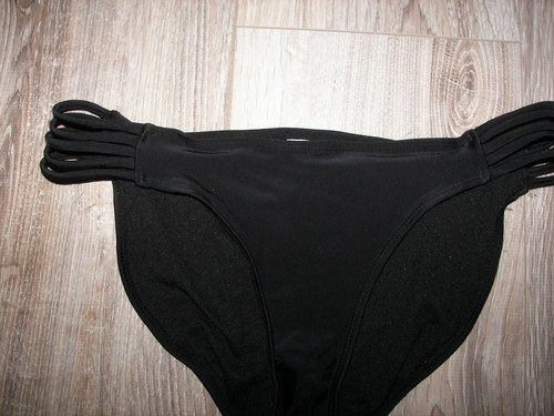 Black Strap Sided XHILARATION Swimsuit Bikini Bottom size S - Picture 2 of 4