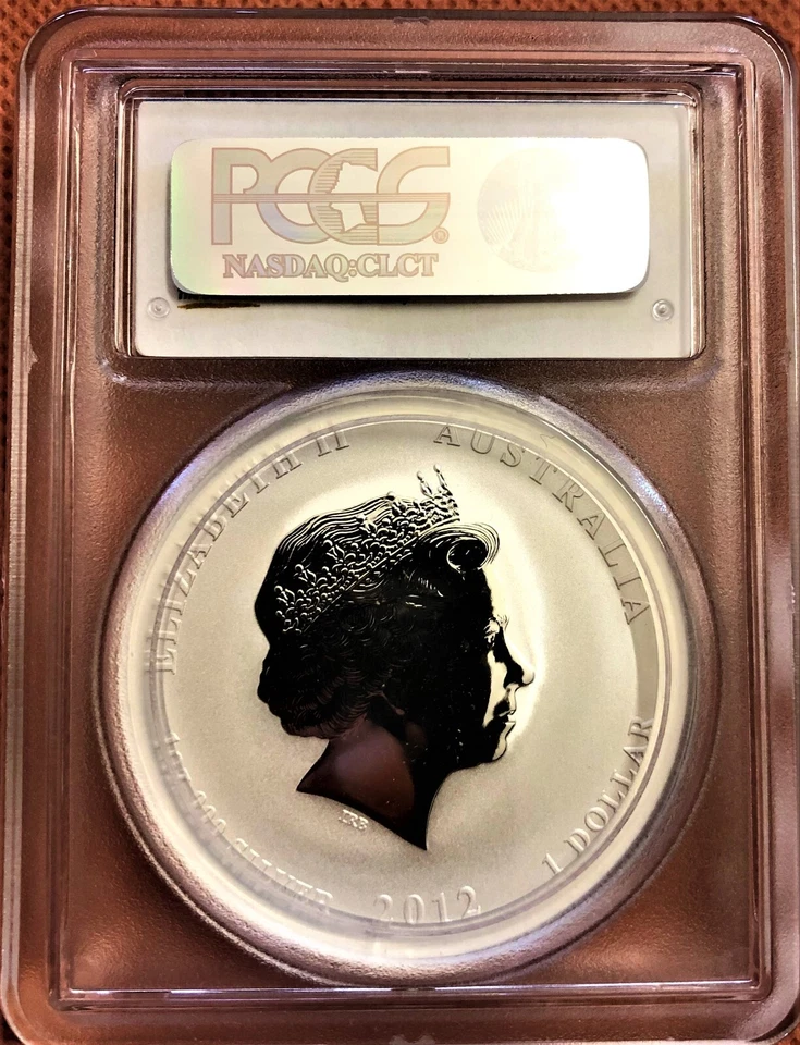 2012-P MS69 PCGS $1 AUSTRALIA DRAGON GOLD COLORIZED, SILVER 1 TROY OZ COIN - Image 2 of 2