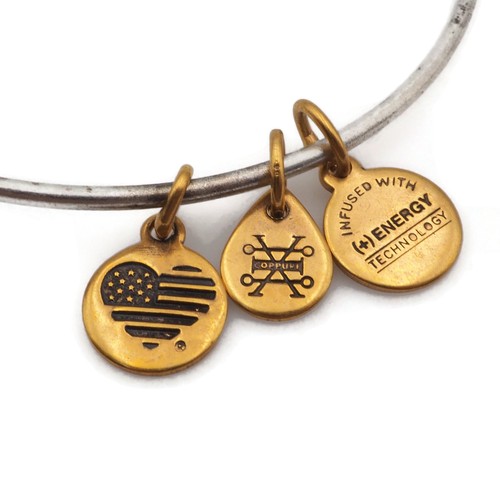 Alex And Ani 2018 Gold Silver Tone Initial Q Expandable Wire Fashion Bracelet - Picture 11 of 12
