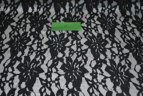 100% Baumwolle Spitze Webstoff 58" breit schöne Spitze Naturfaser weich schwarz - Bild 3 von 12