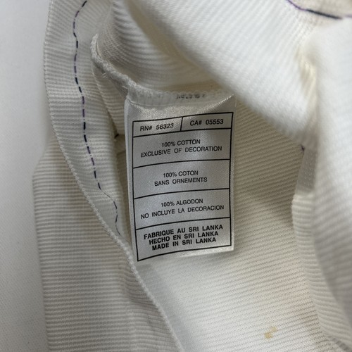 Tiger Woods 3 Button Short Sleeve Cotton Polo Shirt Men L White Lavendar Stripe - Picture 8 of 12
