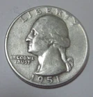 1951   Washington Silver Quarter   90% Silver