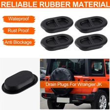 4PCS Black Floor Pan Drain Plugs Rubber 68194821AA Fit For Jeep Wrangler 2014-25
