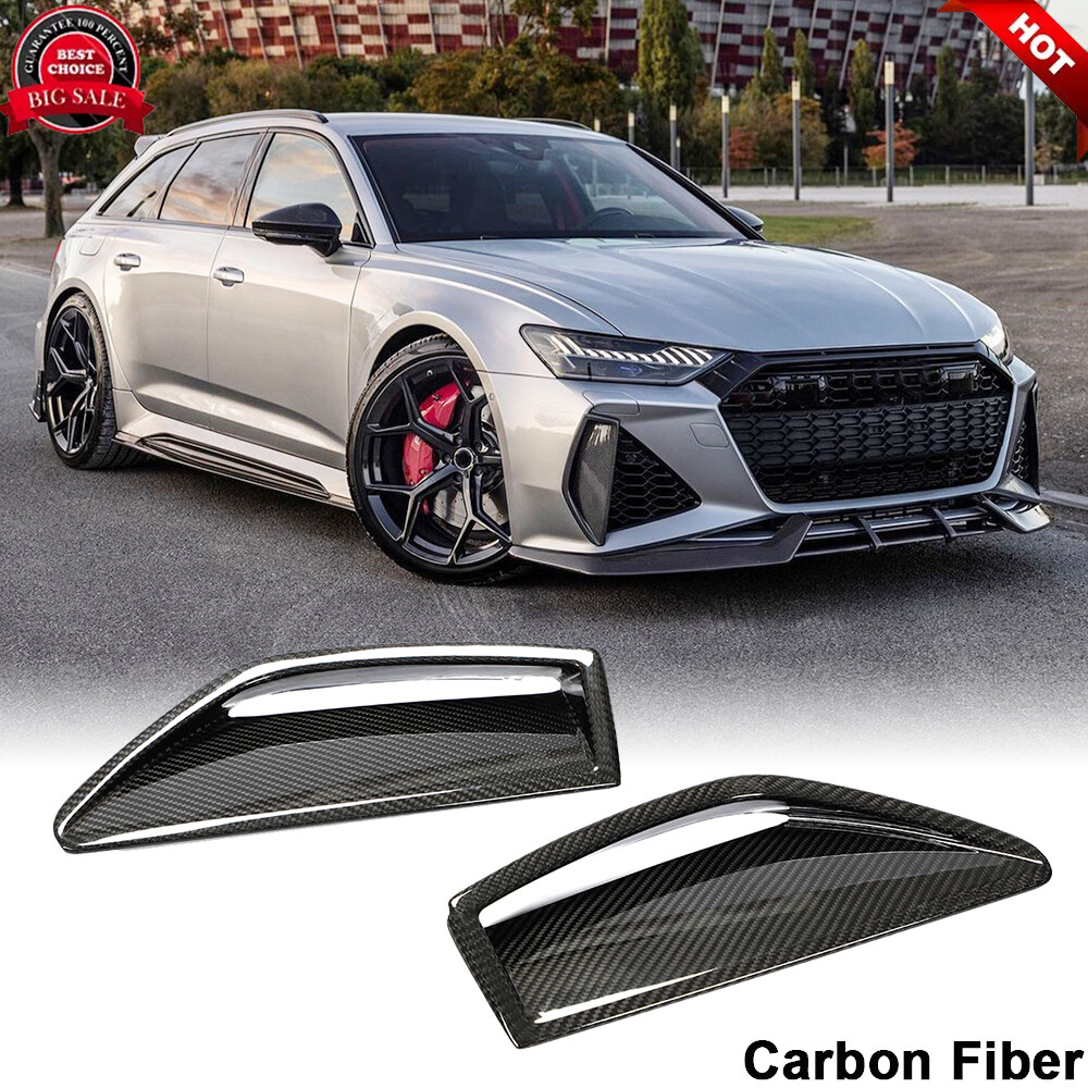 DRY CARBON FIBER Front Bumper Air Scoop Insert For Audi RS6 RS7 C8 Avant 2019-24
