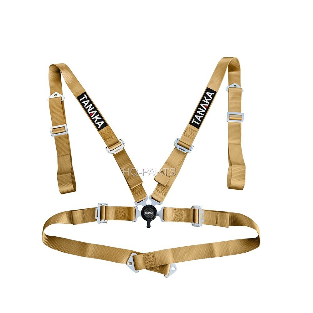 X 2 TANAKA UNIVERSAL DARK GOLD 4 POINT CAMLOCK RACING SEAT BELTS