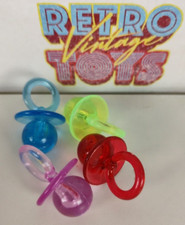 4X Pacifiers Pacifier Clips 90s Transparent Colored Plastic New Pacifier Clip