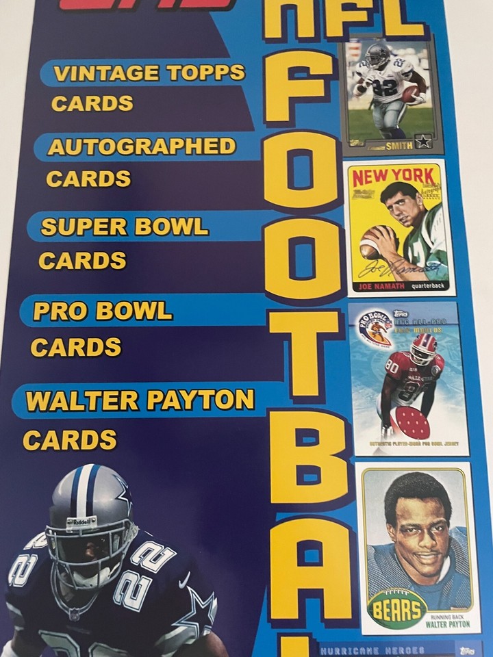 2001 Topps Football Card Store Display Poster * Walter Payton Rookie