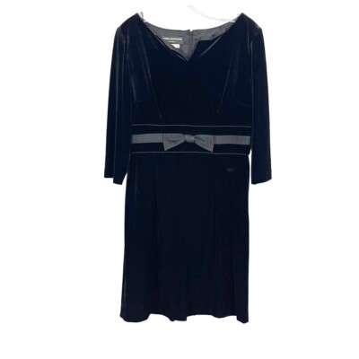 NEW Vintage Black Velvet Bow Long Sleeve Sheath Dress Holiday Winter Size 12P | eBay NEW Vintage Black Velvet Bow Long Sleeve Sheath Dress Holiday Winter Size 12P | eBay