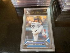 CLAYTON KERSHAW 210th Career Win BLUE /49 LA Dodgers 2023 Topps Now BLACK BGS 10