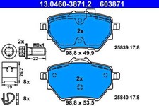 ATE Disc Brake Pad Set For PEUGEOT CITROEN OPEL DS 208 II 3008 Suv 308 95525378
