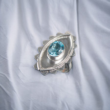 Blue Topaz Gemstone 925 Sterling Ring Handmade Jewelry Ring For Gift