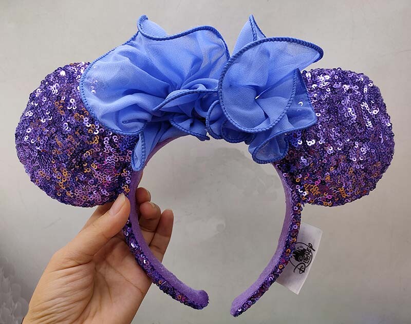 Disney Purple and Blue Sequin Minnie Ears NEW Purple Sequined Minnie Ear Headband at Walt Disney World  main image 2