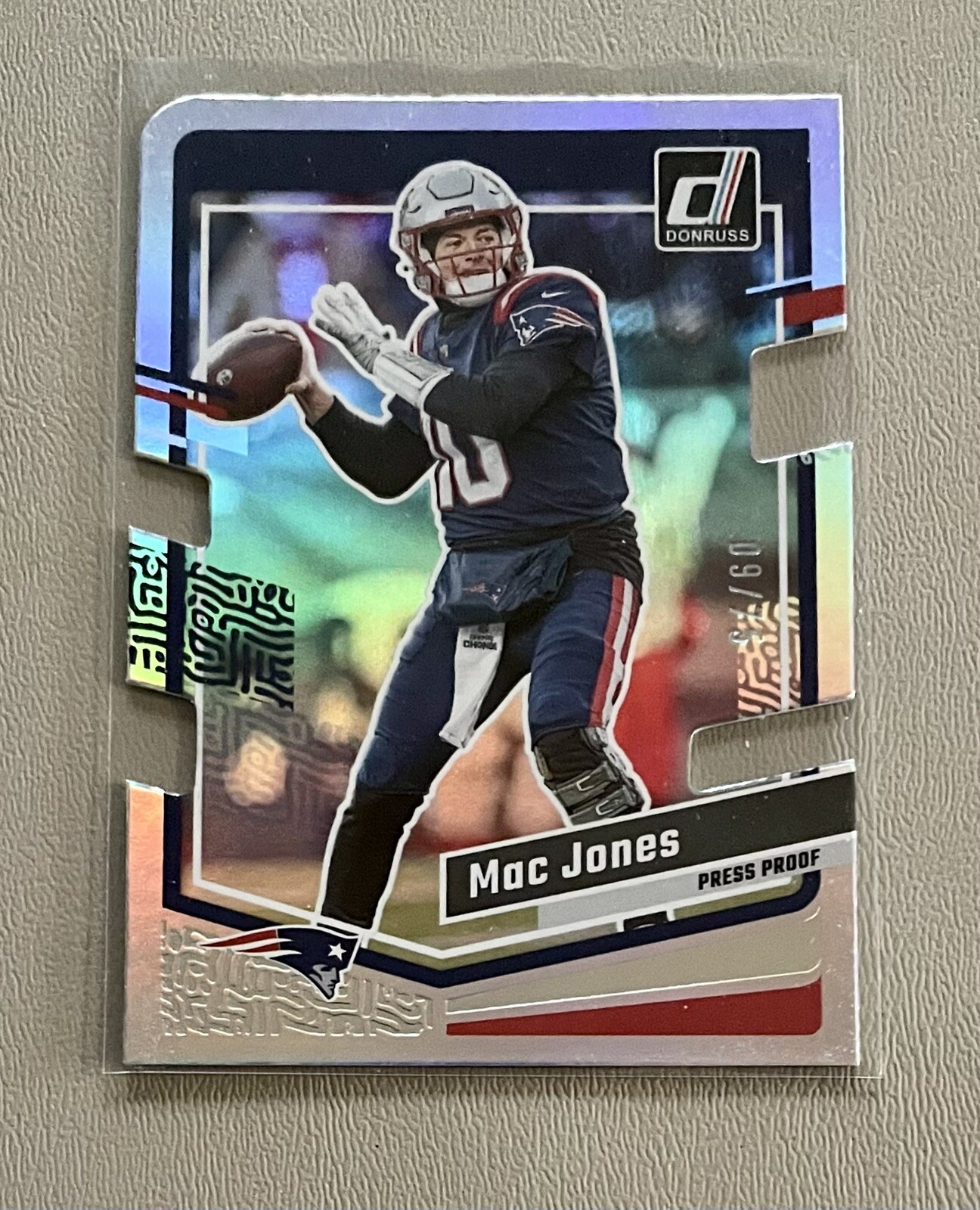 Mac Jones Silver Die-CUT /75 2023 Donruss Prizm HOLO New England Patriots 206 SP