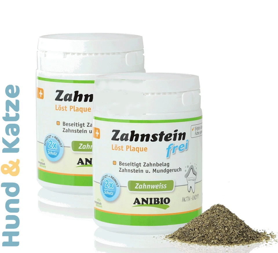 ANIBIO SPECHT BIO-PHARMA 2 x 140 g ANIBIO ZAHNSTEIN FREI, BEI ZAHNBELAG/PLAQUE/MUNDGERUCH F. HUND + KATZE