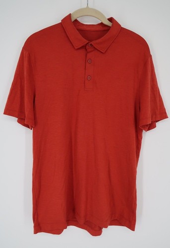 Lululemon Evolution Mens Tech Pique Polo Shirt Short Sleeve Orange Size Medium | eBay