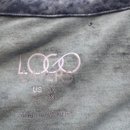 Cardigan tunica lunga aperto LOGO Lori Goldstein donna taglie forti 3X tie dye - Foto 5 di 11