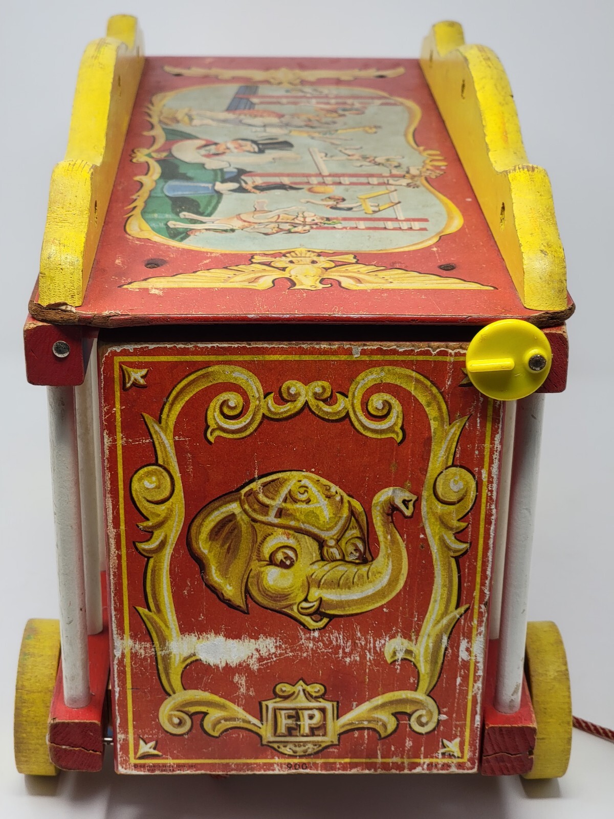 Vintage 1962 Fisher Price Circus Wagon 900 Wooden Animals Lots of