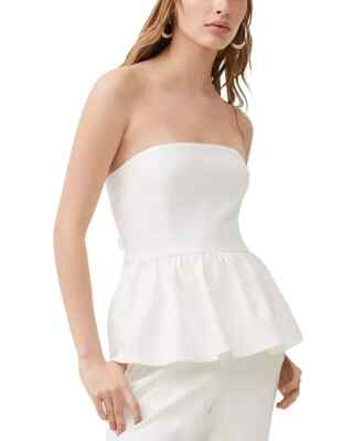 French Connection Whisper Strapless Peplum Top MSRP $78 Size 12 # 5C 3133