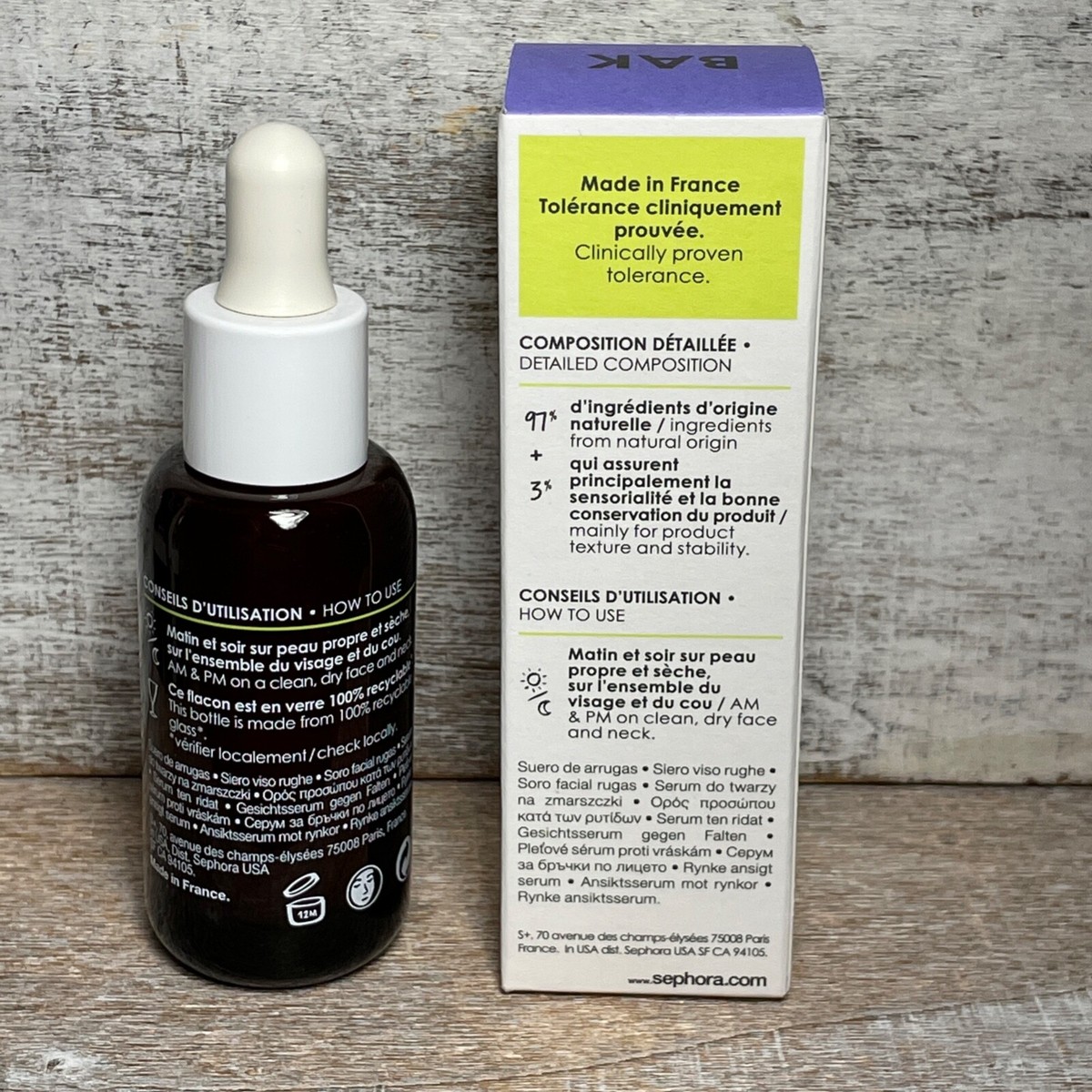 SEPHORA BAK Targeted Wrinkle Serum 1% Bakuchiol - 1 fl oz, 30mL Brand New  Box