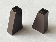 2 x LEGO Dark Brown Slope w Hollow Stud ref 4460b / Set 79002 7956 2507 70810...